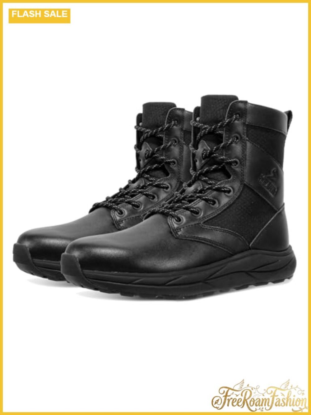Soulsfeng Lightweight Tactical Boots Side Zipper Leather Combat Hiking Ankle